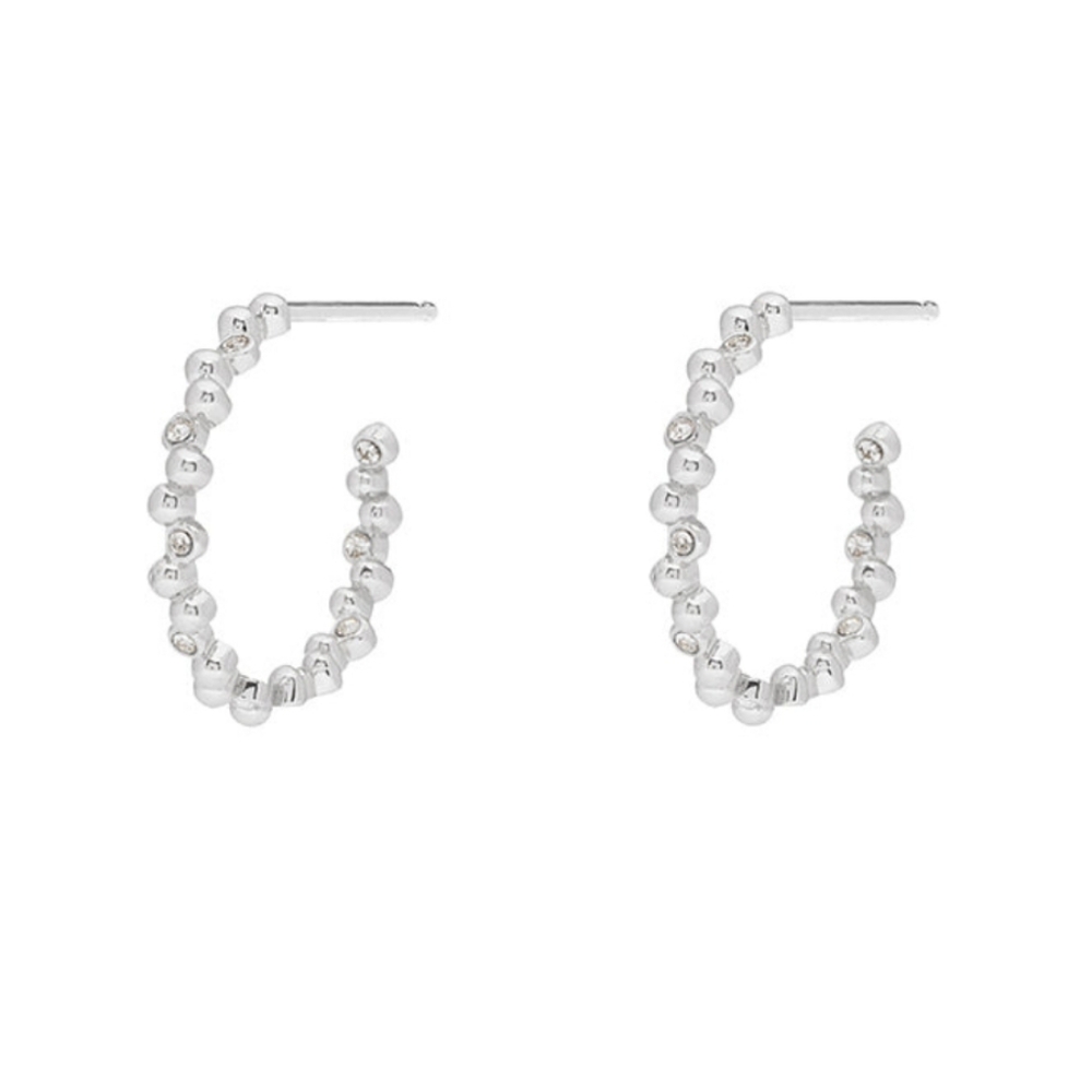 Melissa Lovy Margot Hoop Earrings in Rhodium